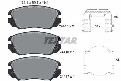 Textar Front Brake Pads Set For Buick Chevrolet Gmc Holden Opel Saab Vauxhall 9-