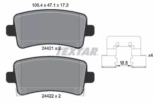 Textar Rear Brake Pads Set For Buick Cadillac Chevrolet Holden Opel Saab Vauxhal