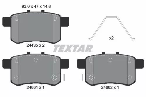 Textar Rear Brake Pads Set For Acura Byd Honda Proton Accord F6 Perdana Tsx
