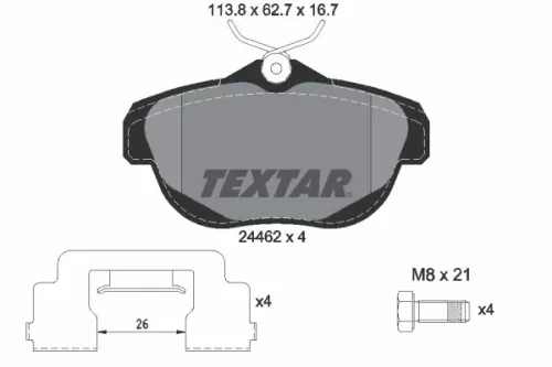 Textar Rear Brake Pads Set For Citroën C6