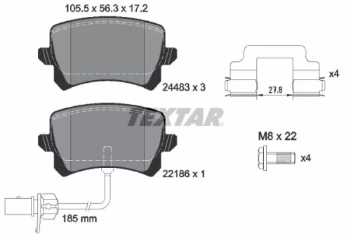 Textar Rear Brake Pads Set For Audi Q3
