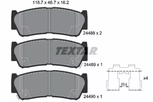Textar Rear Brake Pads Set For Fengxing Hyundai Inokom Jac Ldv Maxus D90 H-1 H-1