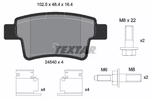 Textar Rear Brake Pads Set For Citroën Peugeot 408 C4 C4 Grand Picasso C4 Picass