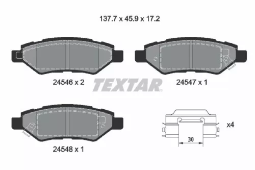 Textar Front Or Rear Brake Pads Set For Cadillac Chevrolet Ford Saab 9-4x Camaro