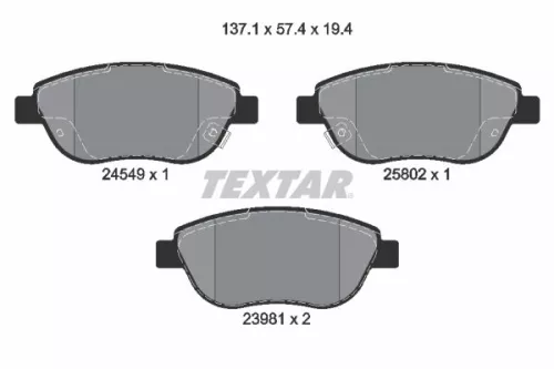 Textar Front Brake Pads Set For Fiat 500l