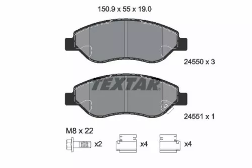 Textar Front Brake Pads Set For Opel Vauxhall Corsa