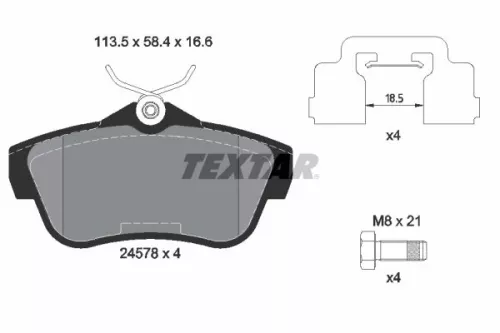 Textar Rear Brake Pads Set For Citroën Fiat Peugeot Toyota Expert Expert Tepee J