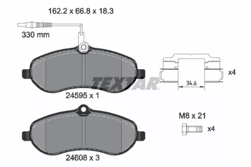 Textar Front Brake Pads Set For Citroën Fiat Peugeot Toyota Expert Expert Tepee 
