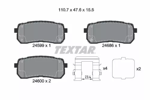 Textar Rear Brake Pads Set For Haval Hyundai Jac Kia H8 Ix55 Refine M4 Refine M5