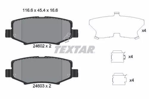 Textar Rear Brake Pads Set For Dodge Jeep Tata Aria Cherokee Compass Nitro Wrang