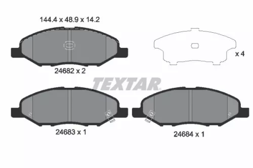 Textar Front Brake Pads Set For Mazda Mitsubishi Nissan Ad Bluebird Sylphy Cube 
