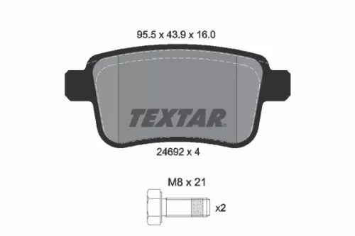 Textar Rear Brake Pads Set For Mercedes Nissan Citan Nv250