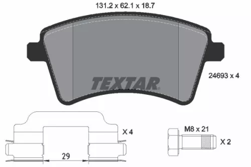 Textar Front Brake Pads Set For Mercedes Renault Citan Kangoo Kangoo / Grand Kan