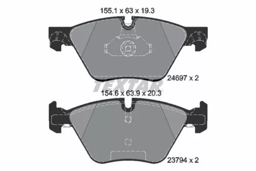 Textar Front Brake Pads Set For Bmw 5 Series