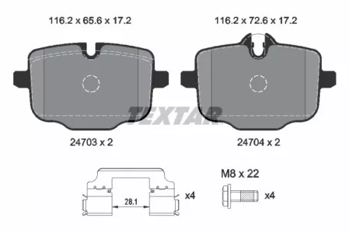 Textar Rear Brake Pads Set For Bmw 2 3 4 5 6 Series X3 X4