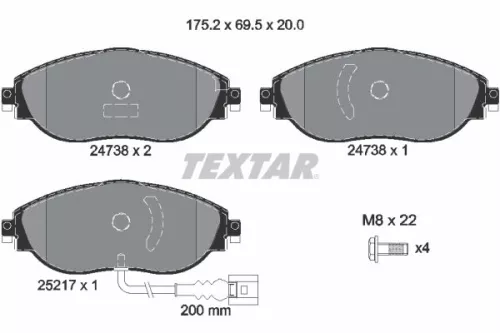 Textar Front Brake Pads Set For Seat Skoda Vw Alhambra Cc Golf Passat Passat Cc 