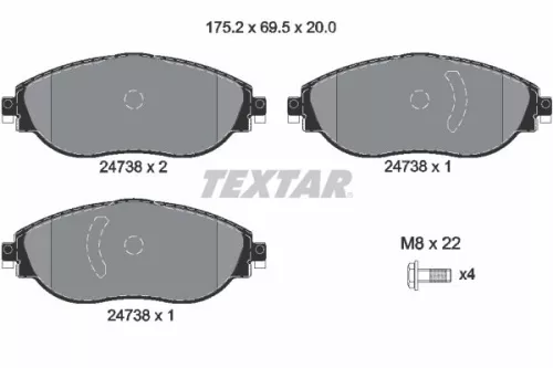 Textar Front Brake Pads Set For Audi Audi Cupra Vw Arteon Formentor Golf Golf Al
