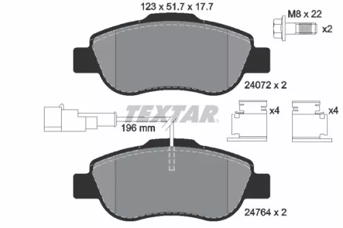Textar Front Brake Pads Set For Fiat Ford 500 C Ka