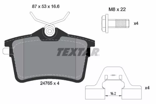 Textar Rear Brake Pads Set For Citroën Ds Peugeot 207 Sw 307 307 Sw 308 308 Sw B