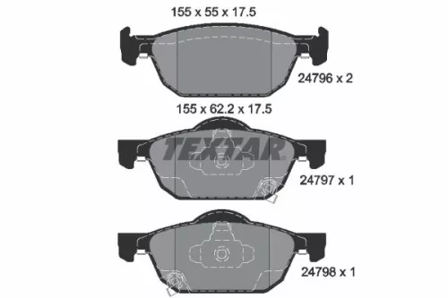 Textar Front Brake Pads Set For Honda Accord Civic