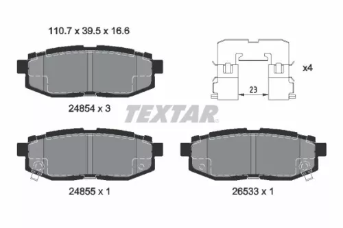 Textar Rear Brake Pads Set For Scion Subaru Toyota Brz Forester Fr-s Gr 86 Gt 86