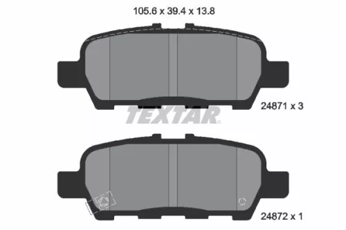 Textar Rear Brake Pads Set For Infiniti Nissan Nissan (Dfac) Suzuki Altima Cube 