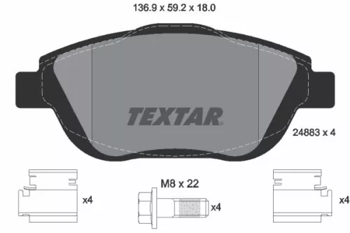 Textar Front Brake Pads Set For Citroën Ds Jeep Opel Peugeot Peugeot (Df-psa) Va