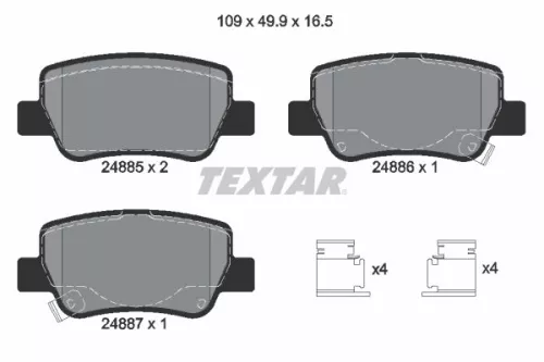 Textar Rear Brake Pads Set For Toyota Avensis