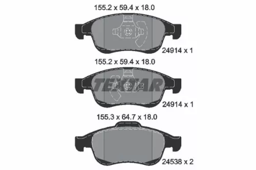 Textar Front Brake Pads Set For Dacia Mitsubishi Nissan Renault Samsung Arkana A