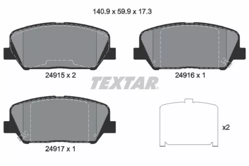 Textar Front Brake Pads Set For Hyundai Kia Naza Cee'd Cerato Cerato Koup Forte 