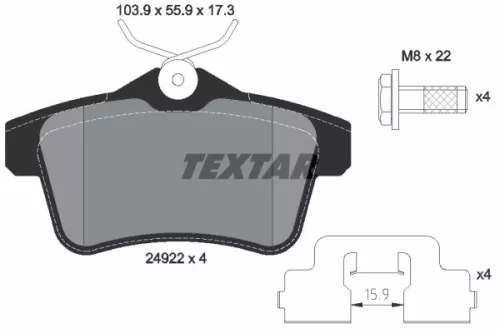 Textar Rear Brake Pads Set For Citroën Ds Ds (Capsa) Peugeot 3008 308 Cc 5008 50