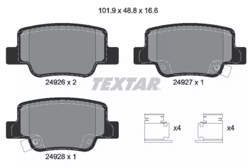 Textar Rear Brake Pads Set For Toyota Verso