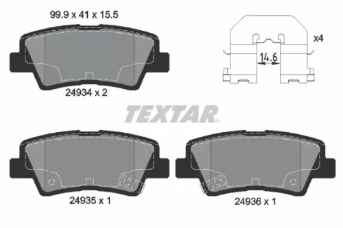 Textar Rear Brake Pads Set For Changan Hyundai Hyundai (Beijing) Kia Kia (Dyk) S