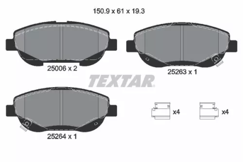 Textar Front Brake Pads Set For Toyota Avensis Verso