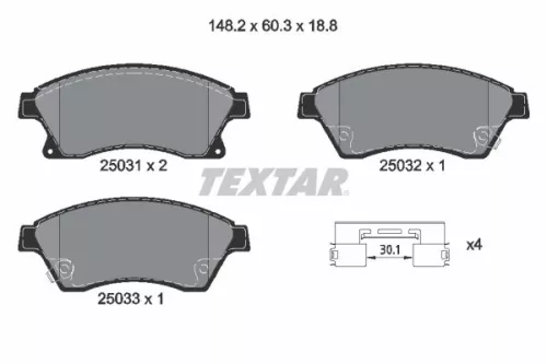 Textar Front Brake Pads Set For Chevrolet Holden Opel Vauxhall Astra Astra H Cla