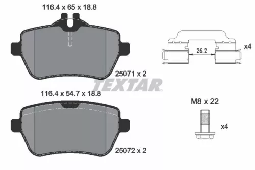 Textar Rear Brake Pads Set For Mercedes Sl
