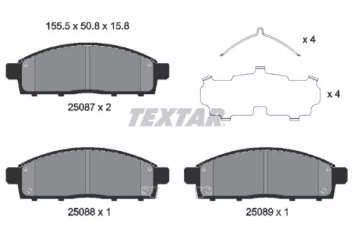 Textar Front Brake Pads Set For Fiat Mitsubishi Mitsubishi (Soueast) Nissan (Zhe