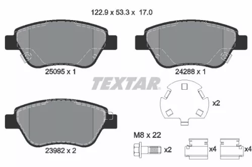 Textar Front Brake Pads Set For Opel Vauxhall Adam