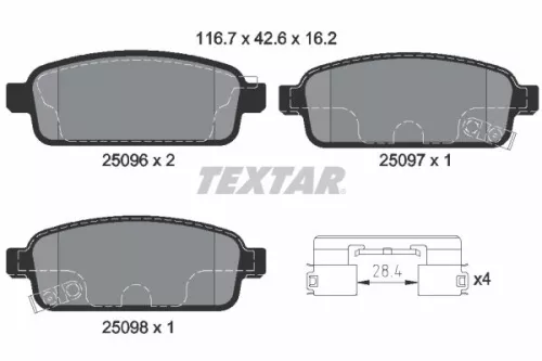 Textar Rear Brake Pads Set For Holden Opel Vauxhall Astra Astra H Classic Cruze 