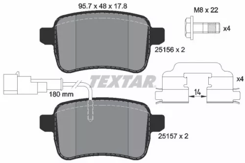 Textar Rear Brake Pads Set For Alfa Romeo Dodge Dart Giulietta