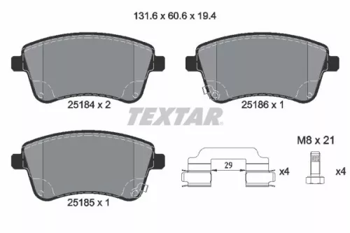 Textar Front Brake Pads Set For Kia Venga