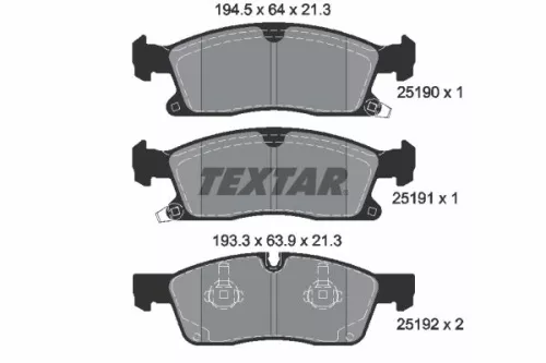 Textar Front Brake Pads Set For Jeep Grand Cherokee
