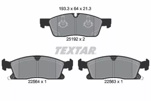 Textar Front Brake Pads Set For Jeep Grand Cherokee