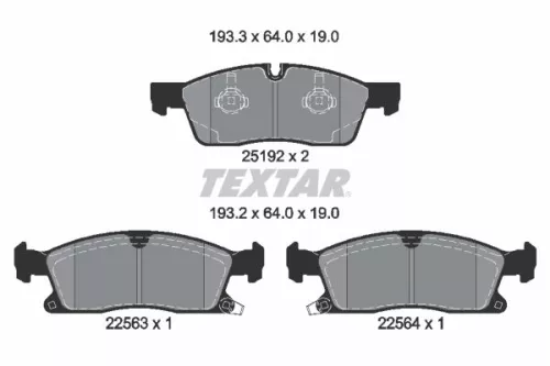 Textar Front Brake Pads Set For Jeep Grand Cherokee