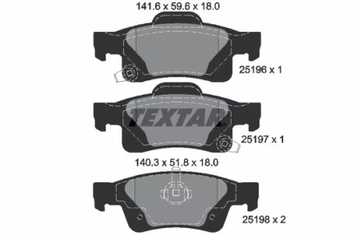 Textar Rear Brake Pads Set For Dodge Jeep Durango Grand Cherokee