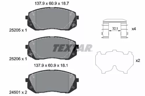 Textar Front Brake Pads Set For Hyundai Hyundai (Beijing) Kia Ceed Kona Niro Nir