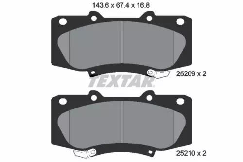 Textar Front Brake Pads Set For Toyota Fortuner Hilux
