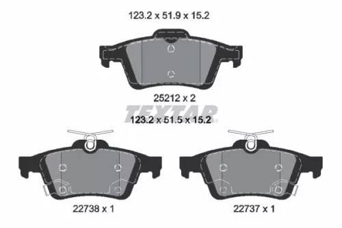 Textar Rear Brake Pads Set For Ford Ford Australia Focus