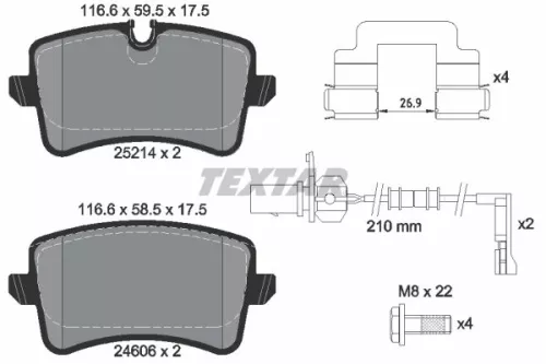 Textar Rear Brake Pads Set For Audi Porsche A4 A5 A6 A6 Allroad A7 Macan