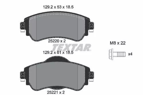 Textar Front Brake Pads Set For Citroën C4 Ds4